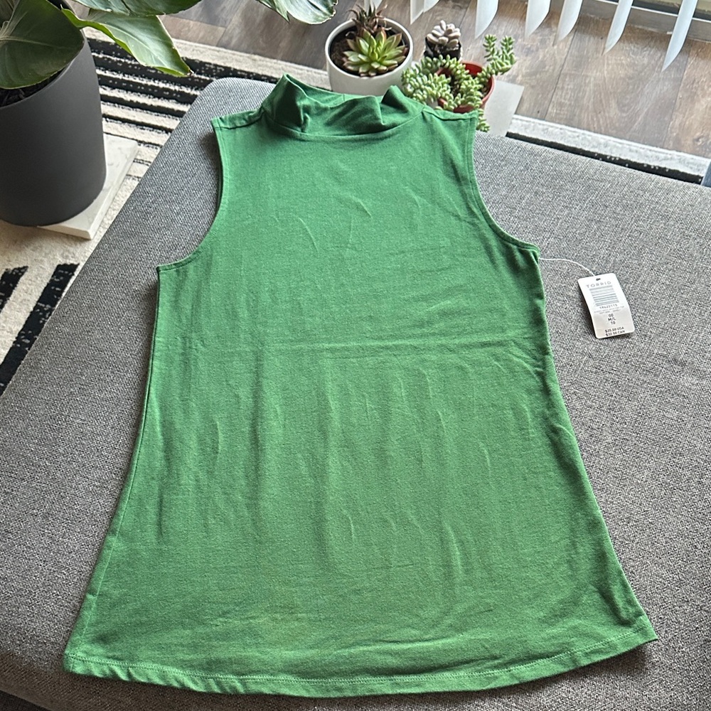 NWT Torrid K Eden Mock Neck Foxy Green Tank Top